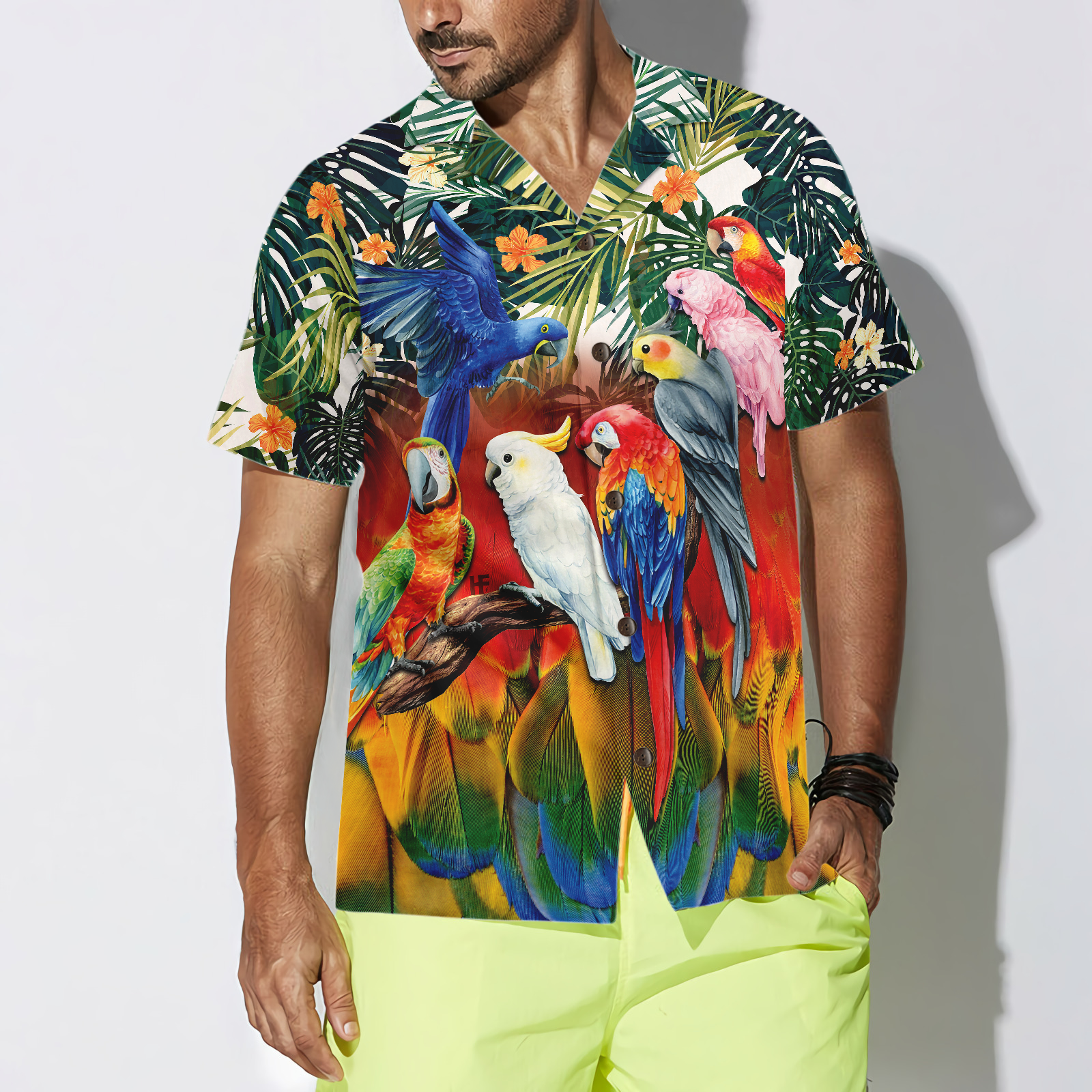 Tropical Parrot Birds Hawaiian Shirt