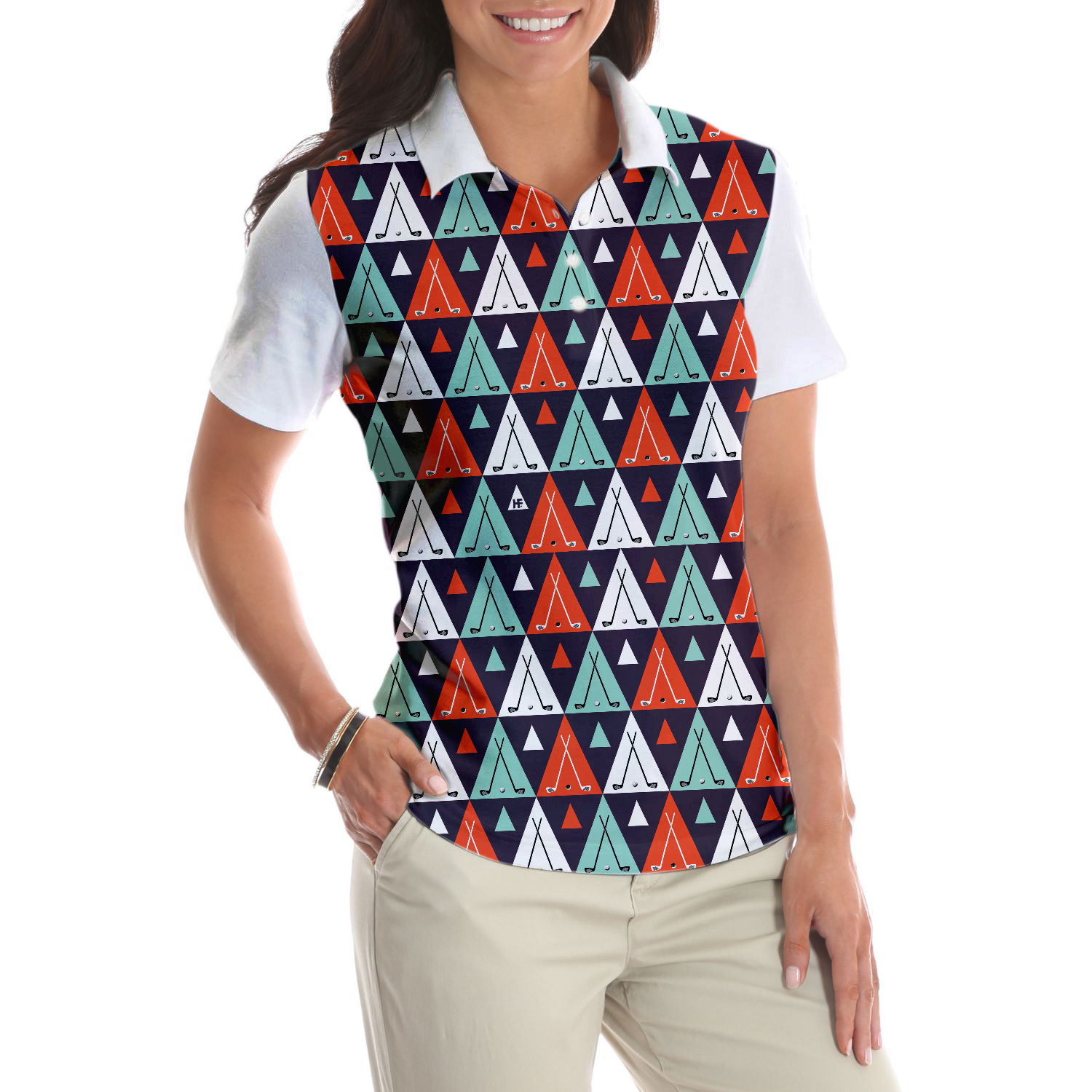 Golf Life In Ethnic Style Short Sleeve Women Polo Shirt