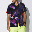 Bright Night Galaxy With Jellyfishes Hawaiian Shirt