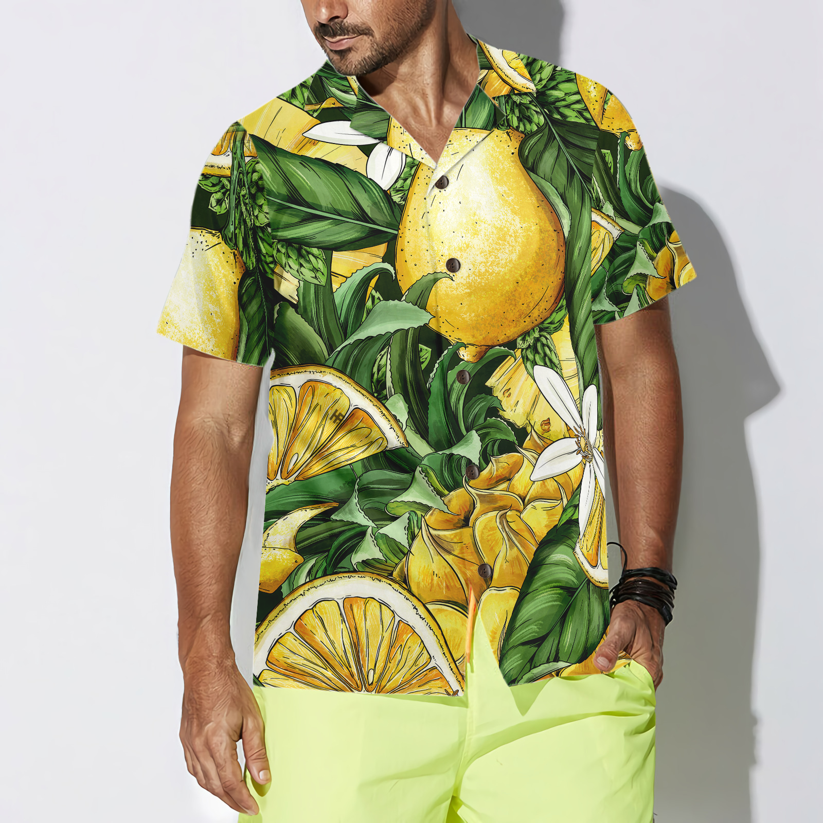 Luxury Summer Lemon & Pineapple Hawaiian Shirt