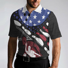 I Play Bowling Because I Like It Not Because I'm Good At It Polo Shirt, American Flag Bowling Shirt For Men