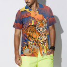 Oriental Powerful Tiger Hawaiian Shirt, Dawn Sun And Cloud Tiger Print Shirt For Men