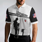 Lest We Forget Polo Shirt, Military Veteran American Flag Golf Shirt For Men
