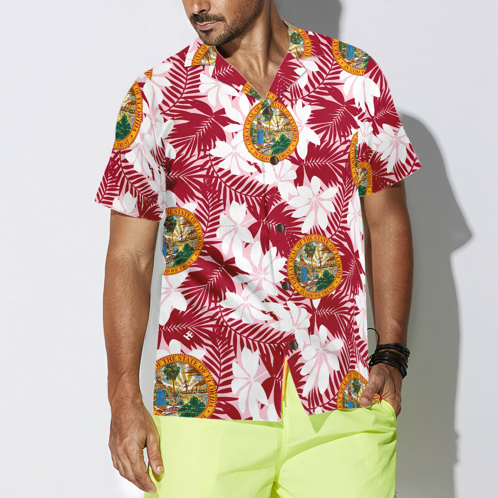 Florida Flag Seamless Pattern USA Hawaiian Shirt