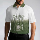 Obsessed With Golf Polo Shirt, White And Green Golf Shirt For Men, Cool Gift For Golfers