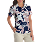 Golf Girl Camouflage V3 Short Sleeve Women Polo Shirt, Camo Golf Shirt For Ladies, Cool Golf Gift For Women