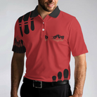 My Mind Is In The Gutter But My Balls Aren't Bowling Polo Shirt, Funny Red And Black Bowling Polo Shirt For Men