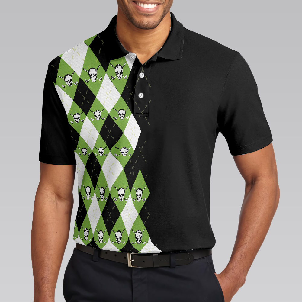 I Might Look Like I'm Listening To You But In My Head I'm Playing Golf Polo Shirt, Plaid Pattern Golf Shirt