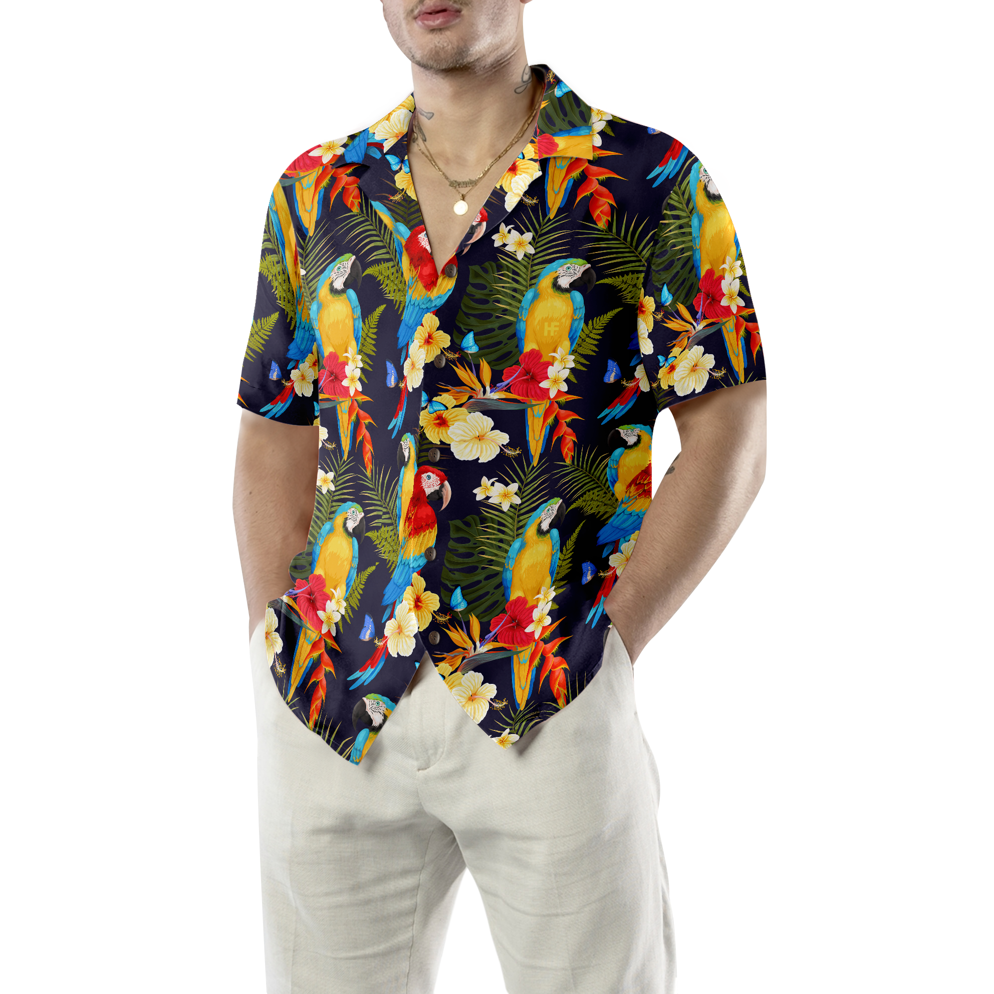 Flower And Parrot Hawaiian Shirt