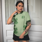 Golf I Know I Play Like A Girl Green Short Sleeve Women Polo Shirt, Argyle Pattern Golf Shirt For Ladies, Unique Female Golf Gift