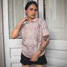 Rose Gold Leopard Print V2 Short Sleeve Women Polo Shirt