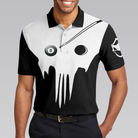 Skull Billiards Polo Shirt, Black And White Billiards Shirt For Billiards Lovers, Basic Shirt Design For Men