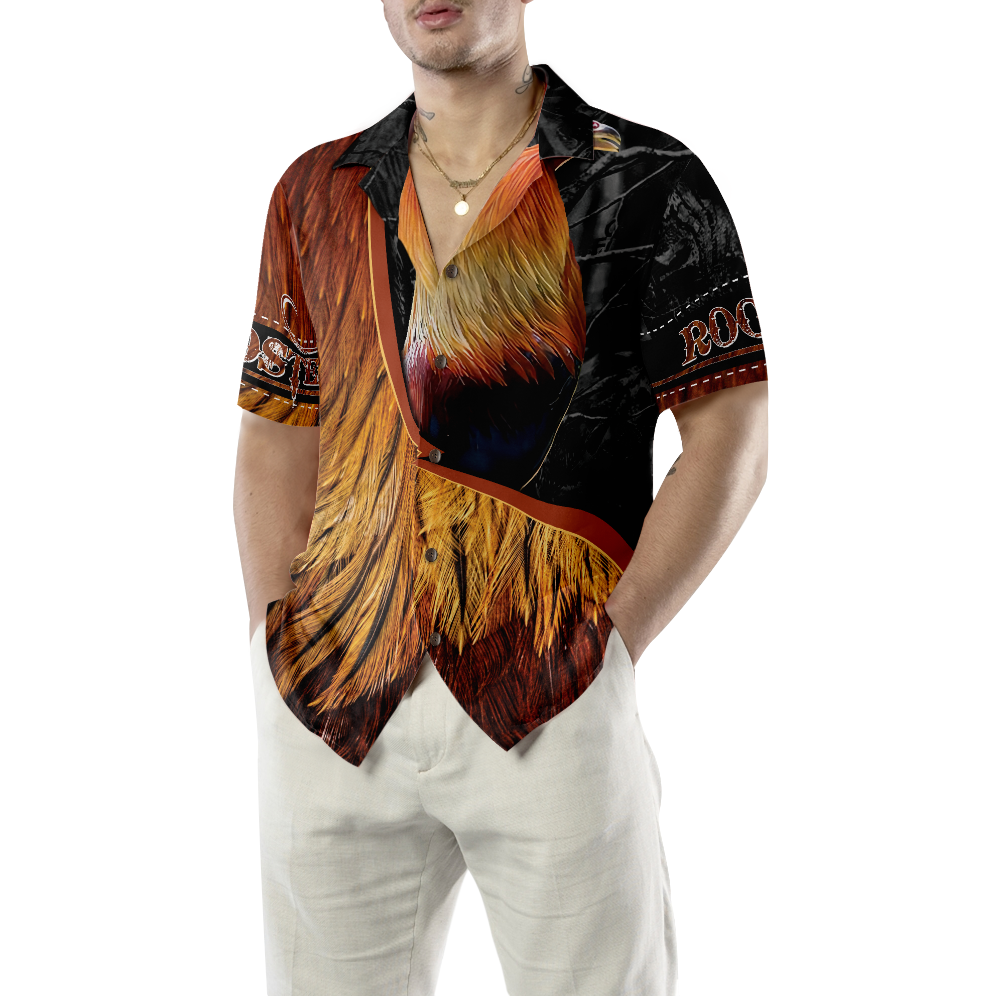 Rooster On The Farm Hawaiian Shirt