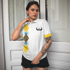 Golf Grandmas Yell Loudest Golf Short Sleeve Women Polo Shirt, Funny Yellow And White Golf Shirt For Ladies