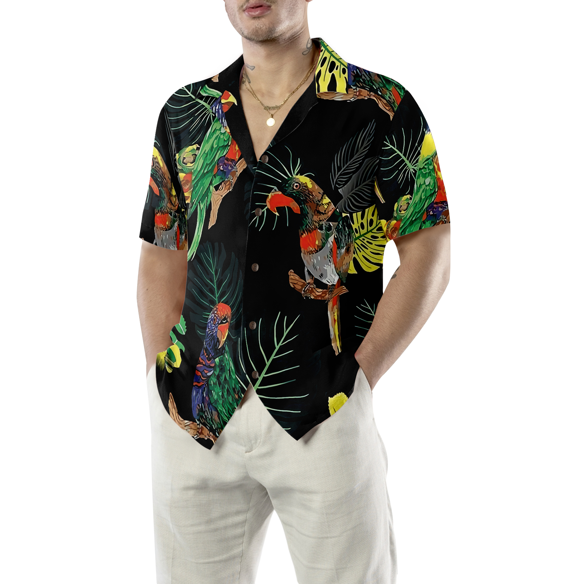 Parrots In The Tropical Rain Forest Hawaiian Shirt