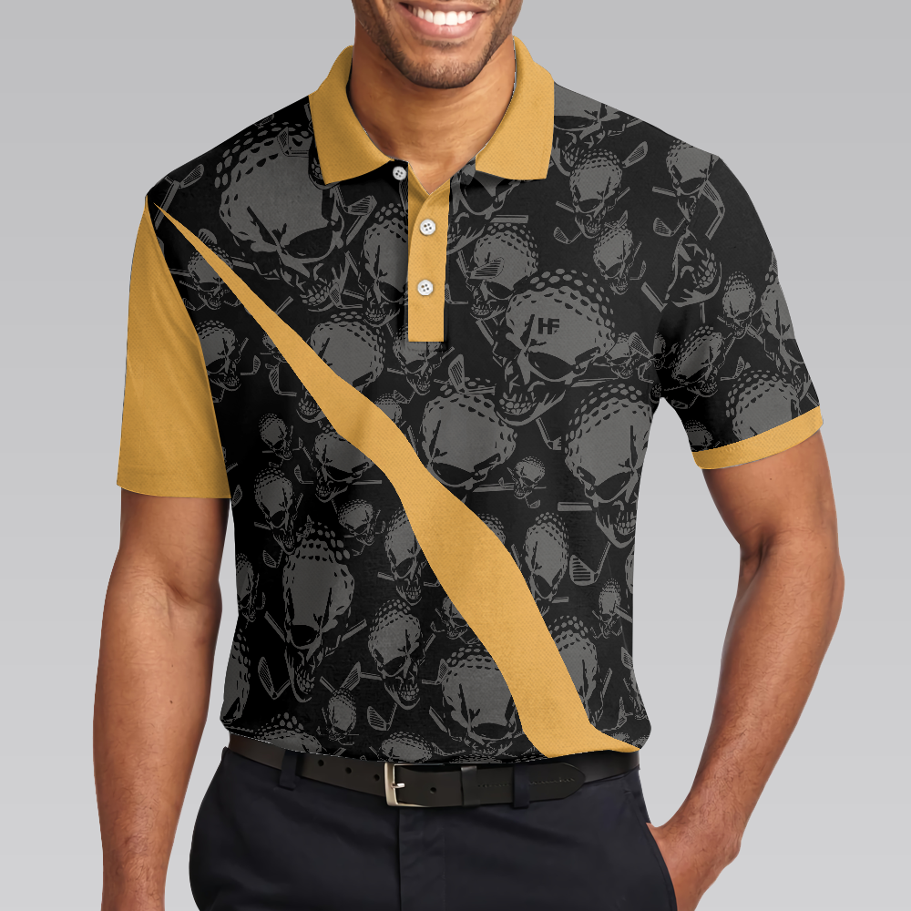 I'm A Simple Man I Like Playing Golf And Beer Polo Shirt, Cool Ball Pattern Shirt With Sayings, Best Gift For Golfers