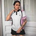 Swing Swear And Repeat Golf Girl Life Golf Short Sleeve Women Polo Shirt, Argyle Pattern Golf Shirt For Ladies