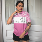 Pink Golfbeat Leopard Golf Short Sleeve Women Polo Shirt, Heartbeat Golfing Polo Shirt For Ladies