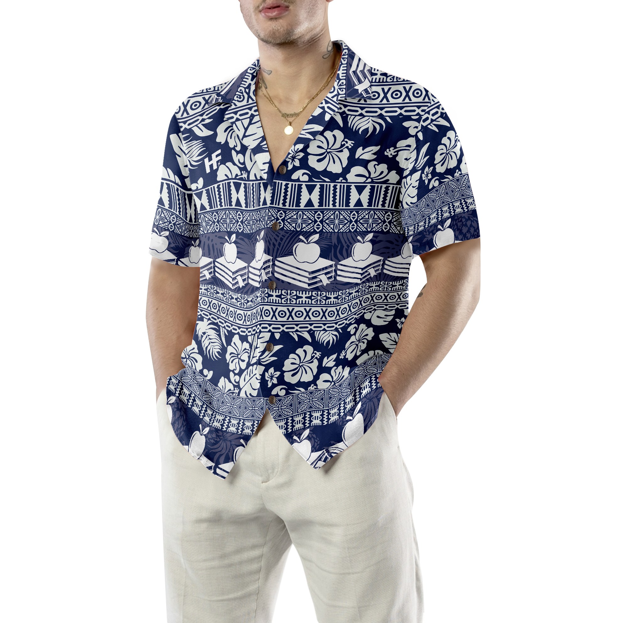 Teacher Hibiscus Leaves Pattern Teacher Hawaiian Shirt, Stylish Teacher Shirt, Best Gift For Teachers