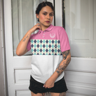 I Was Born To Be A School Nurse Short Sleeve Women Polo Shirt, Argyle Pattern Shirt For Nurses, Nurse Vibes Shirt