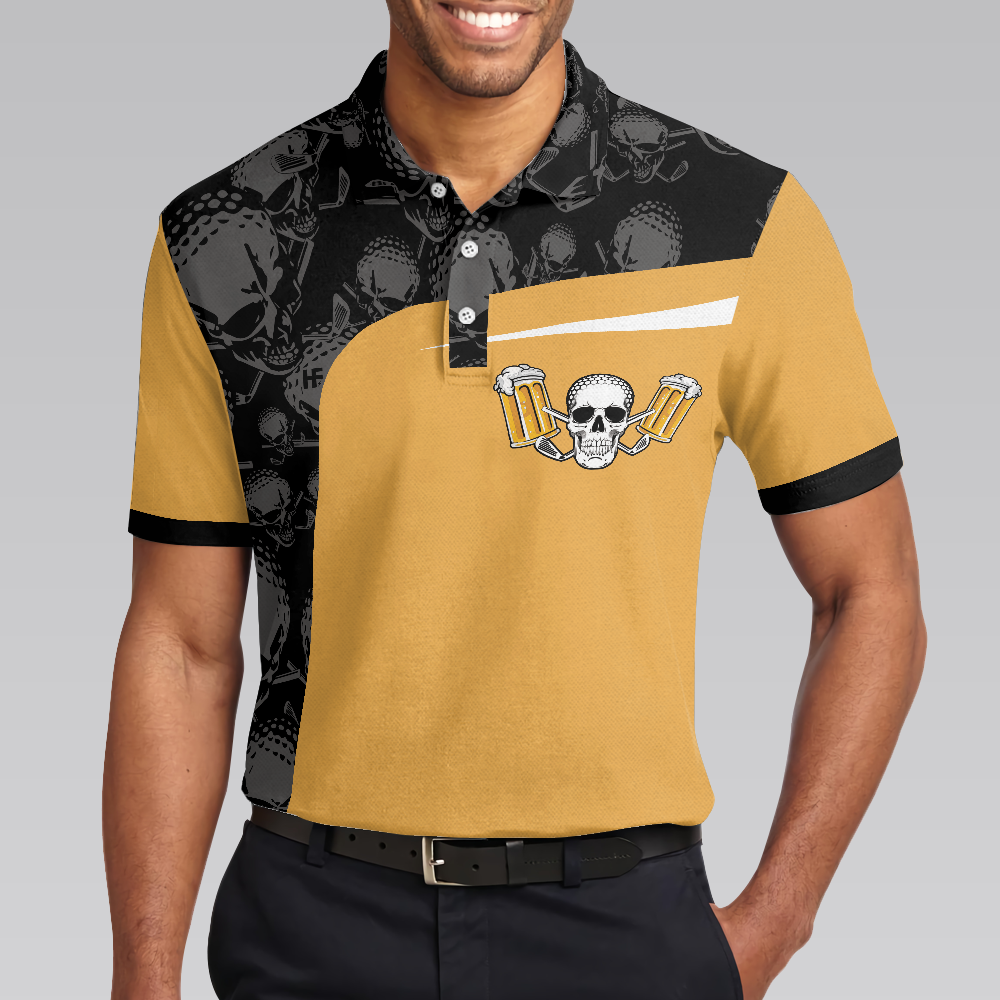 Golf & Beer Make Me Happy Polo Shirt, Funny Drinking Golf Polo Shirt For Men, Best Beer Golf Polo Shirt