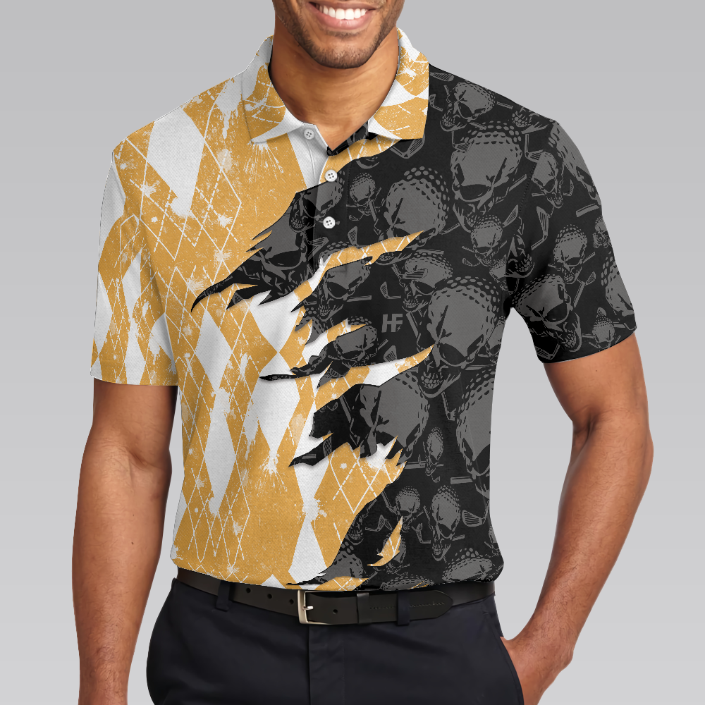 Who Needs Therapy When You Have Beer & Golf Polo Shirt, Argyle Pattern Golfing Shirt Design For Drinking Golfers