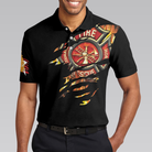 American Firefighter Polo Shirt, Black Firefighter Shirt For Men, Cool Gift For Firefighters