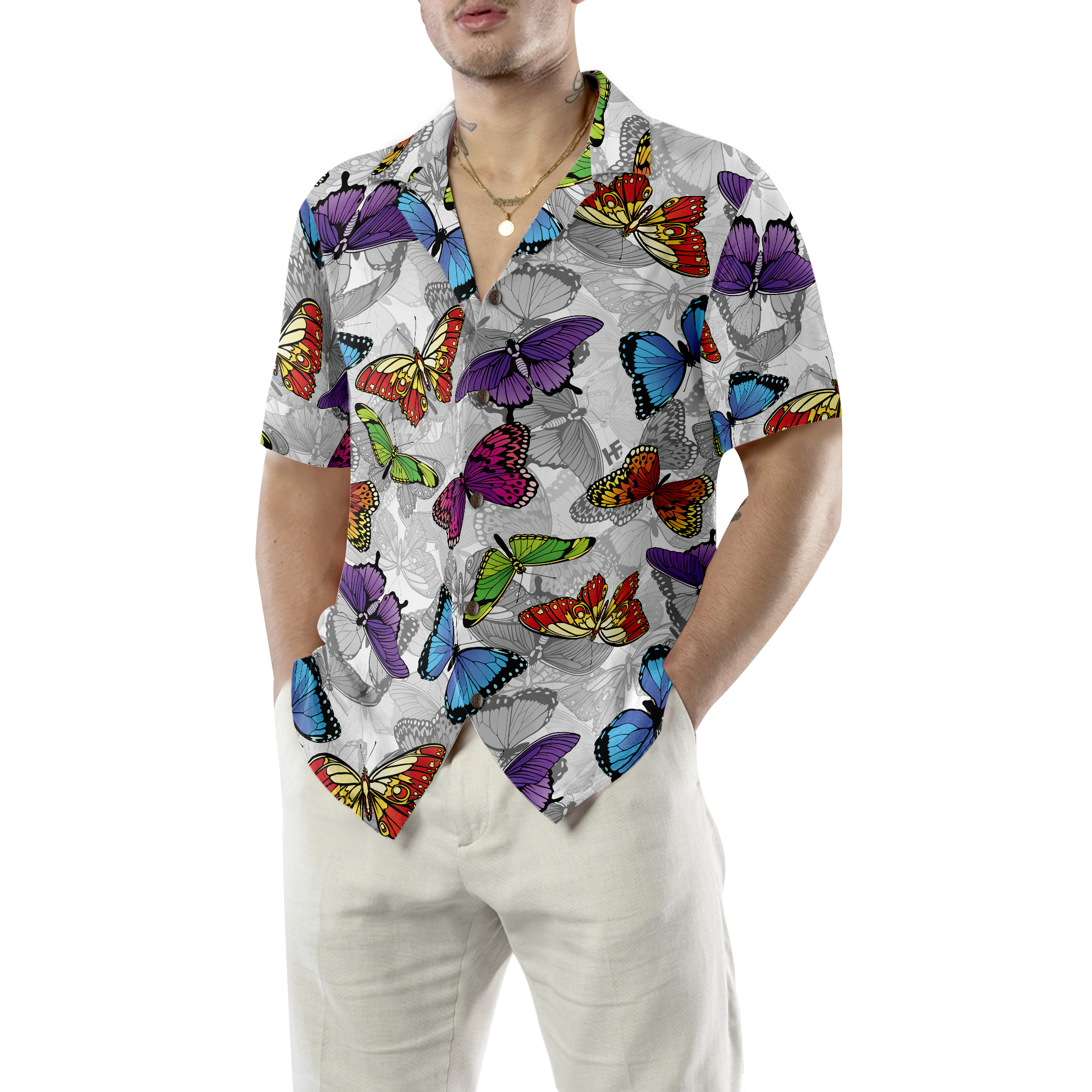 Colorful Butterfly Hawaiian Shirt