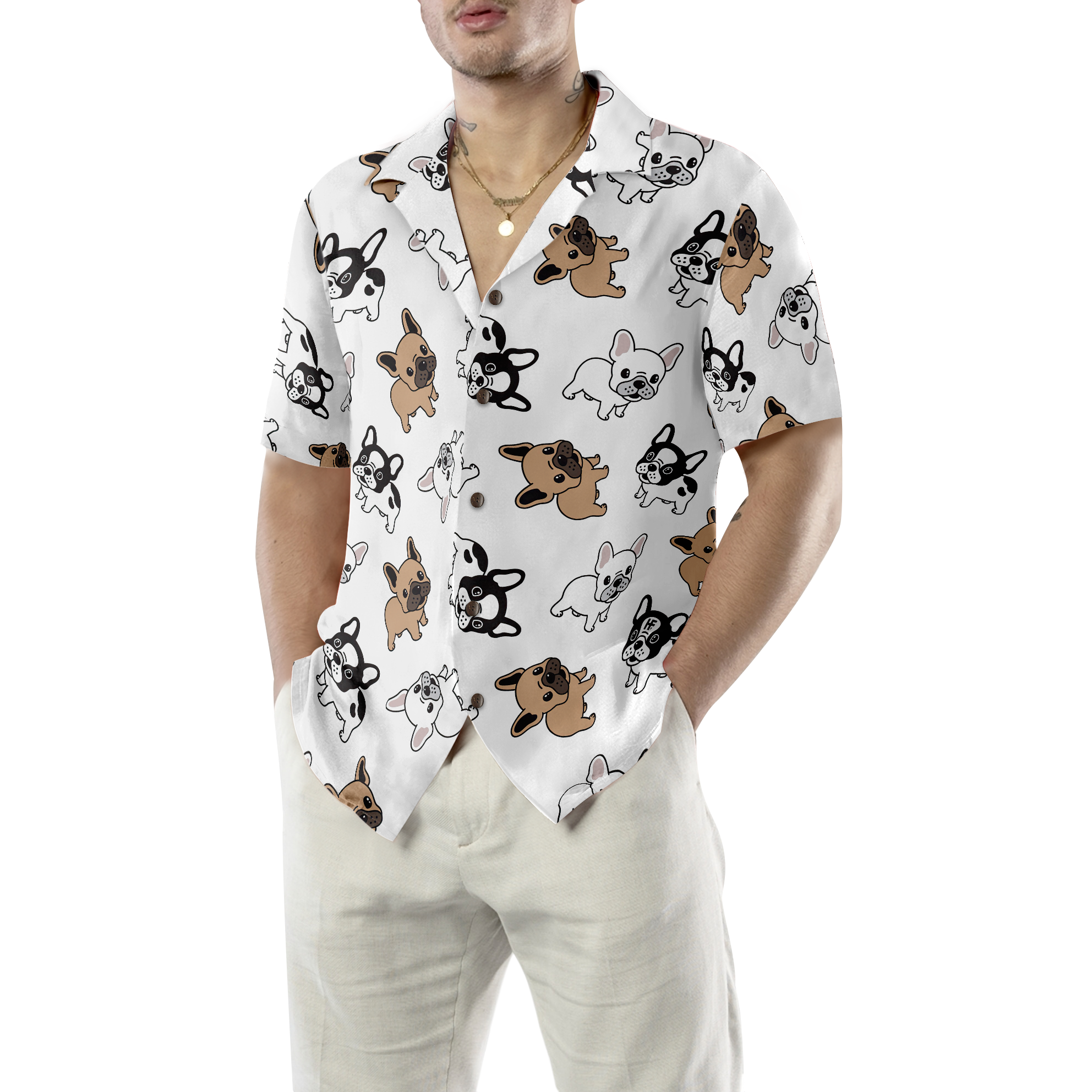 French Bulldog Pattern Hawaiian Shirt