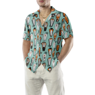 Vampire Coffins Halloween Shirt For Men, Arctic Blue Coffin Pattern Hawaiian Shirt