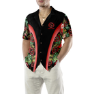 Firefighter Tropical Custom Hawaiian Shirt, Personalized Floral And Leaves Fire Dept Logo Firefighter Hawaiian Shirt