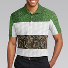 Golf In Green And Camouflage Pattern Golf Polo Shirt, Cool Golf Shirt For Men, Best Gift For Golfers