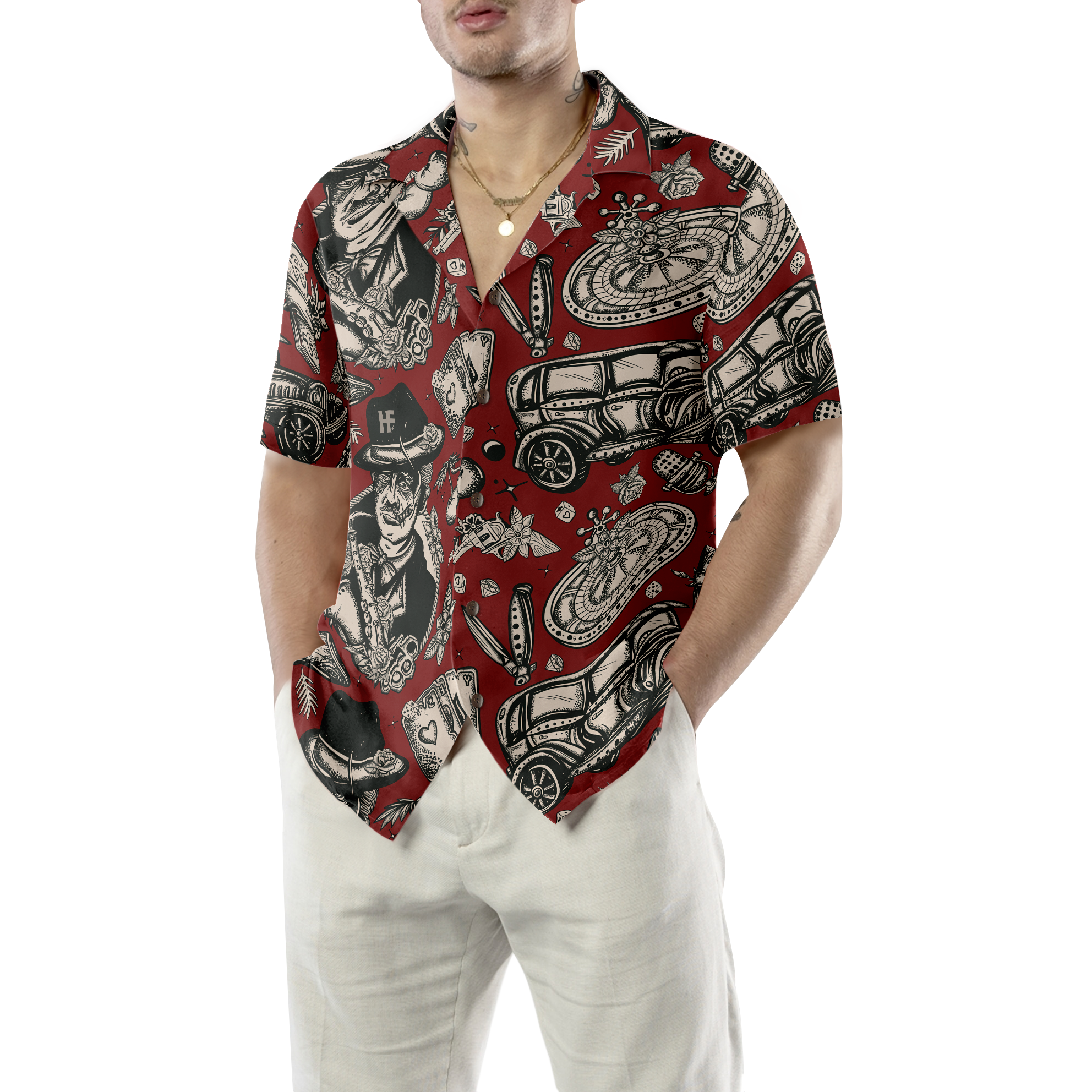 Casino Life In Retro Style Hawaiian Shirt