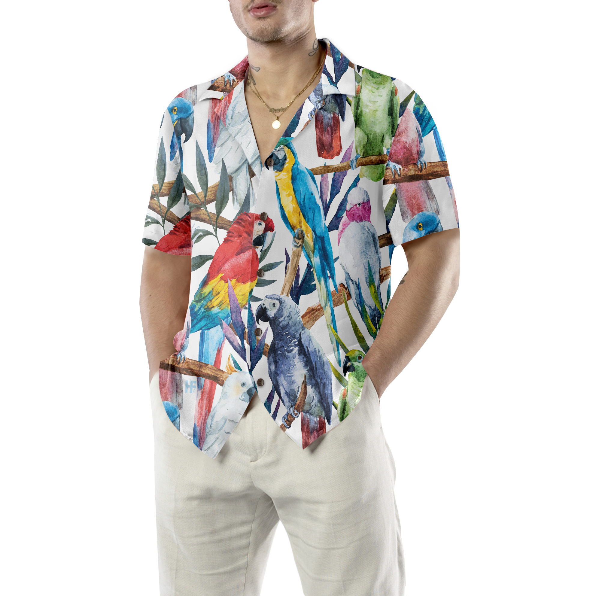 Exotic Parrots & Plant V2 Hawaiian Shirt