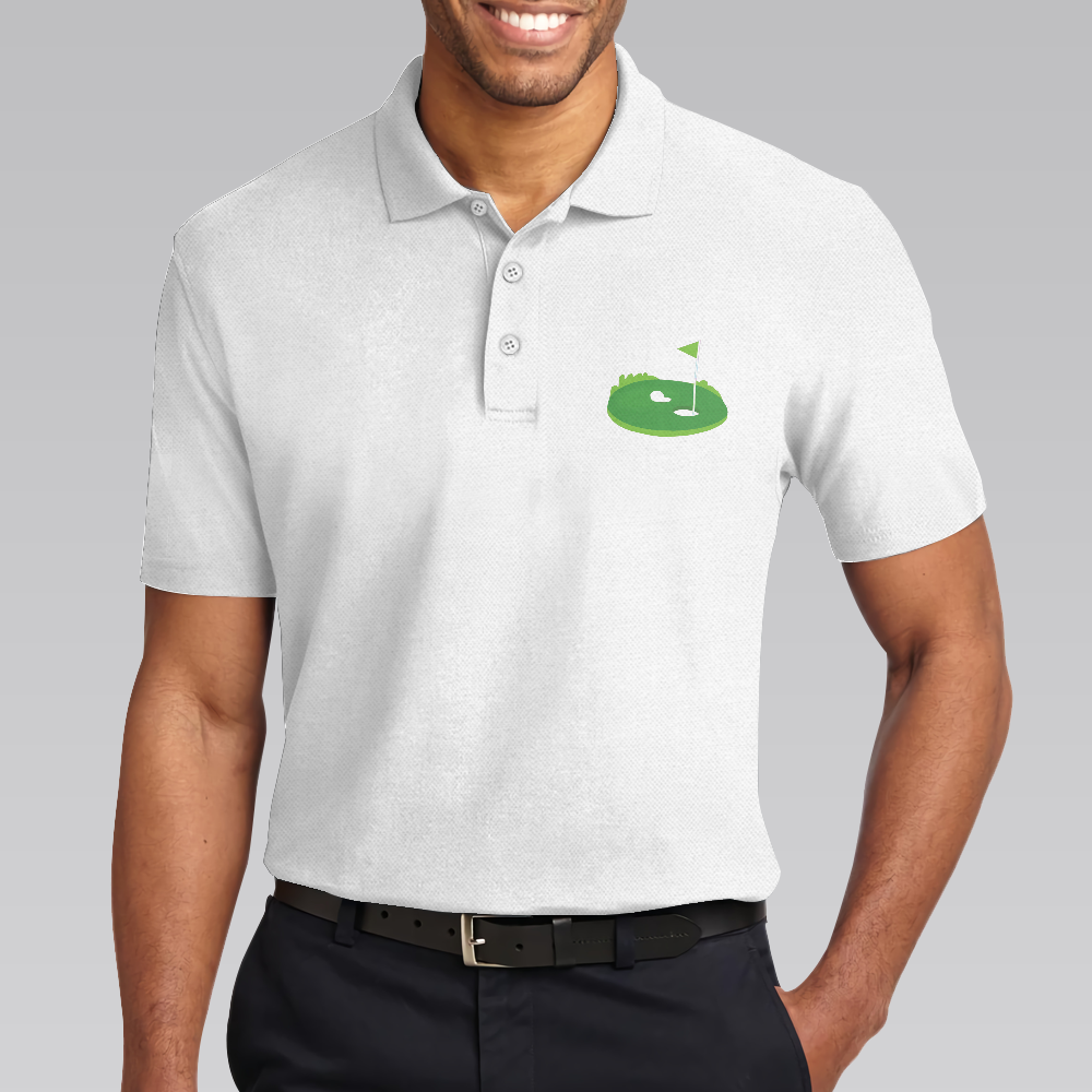 Drink Bourbon And Play Golf In 19th Golf Hole Polo Shirt For Men, Golf Course And Bourbon Whiskey Golf Polo Shirt