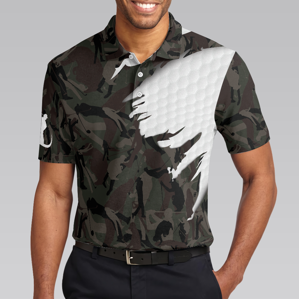 Time Spent On Golf Course Polo Shirt, Camouflage Golf Shirt With Sayings, Best Golf Shirt For Men - Hyperfavor