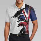 Skull United Kingdom Ripped Golf Short Sleeve Polo Shirt, Golf Pattern Polo Shirt, UK Golf Shirt For Men