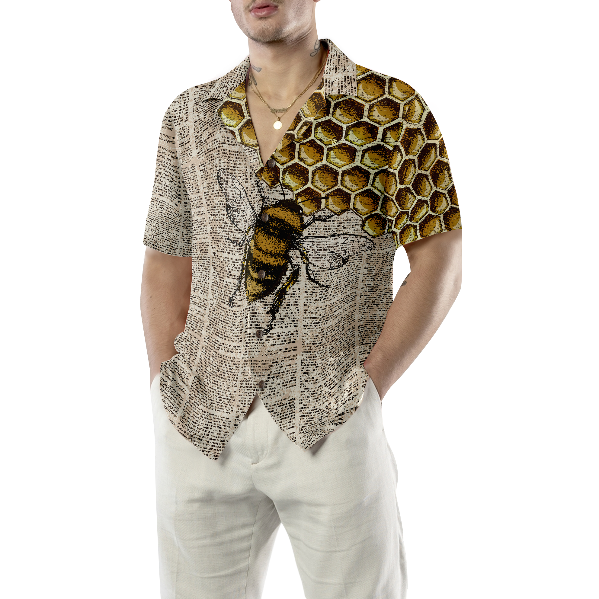 Vintage Honey Bee Hawaiian Shirt