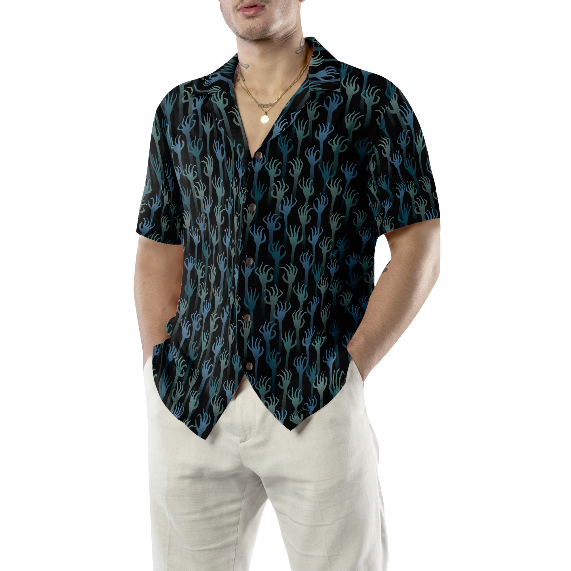 Halloween Hands Of The Dead Hawaiian Shirt