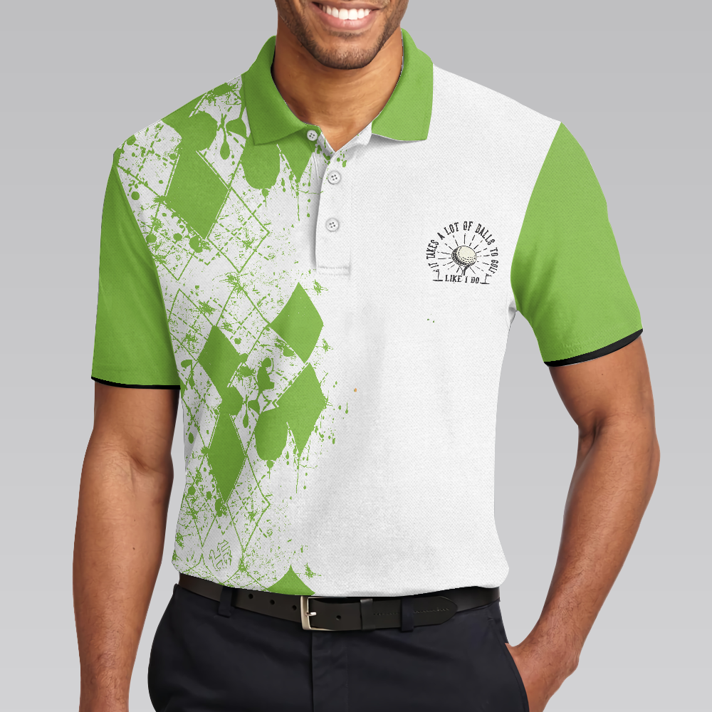 Hole In One Is Perfect Polo Shirt, White And Green Golf Shirt For Men
