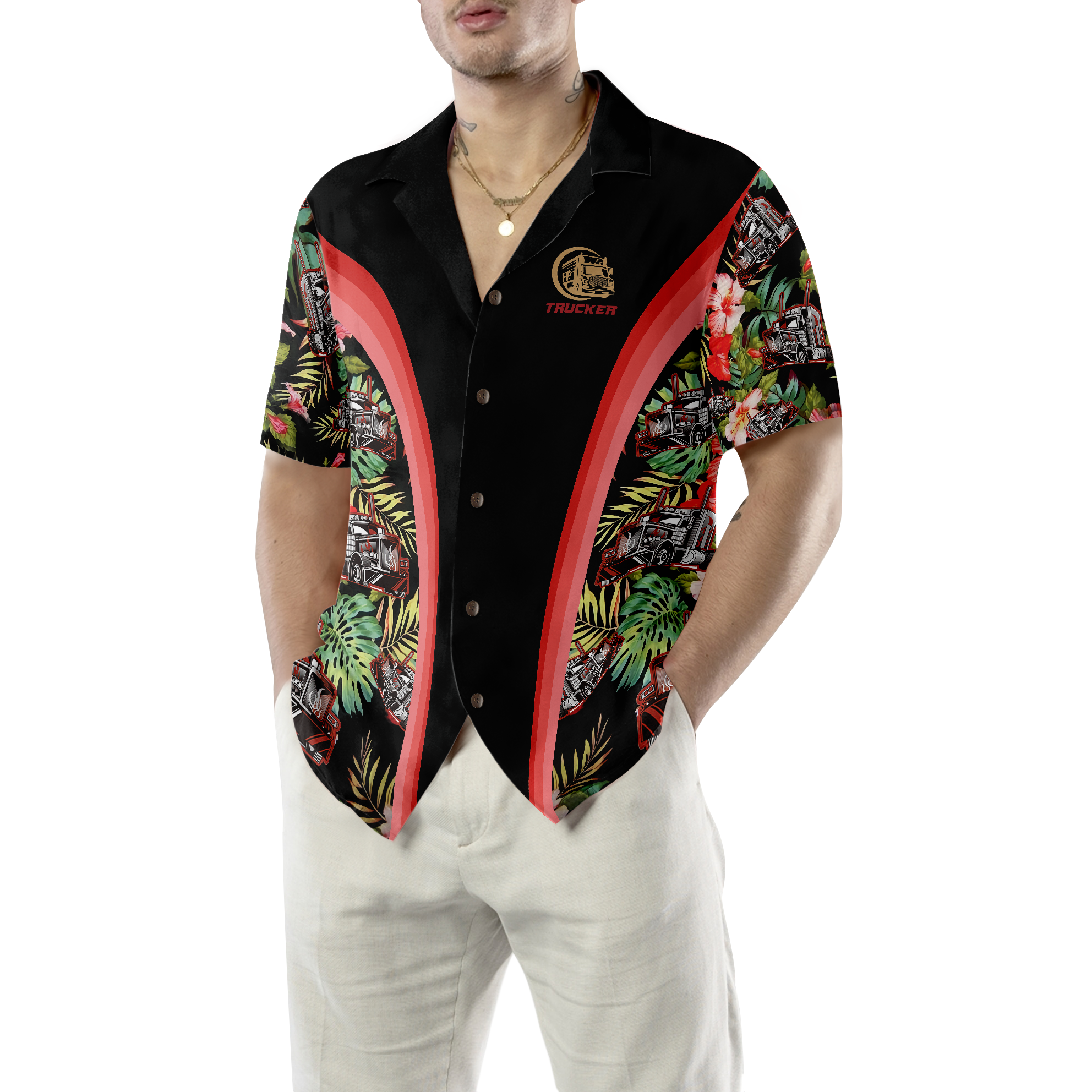Trucker Tropical Hawaiian Shirt