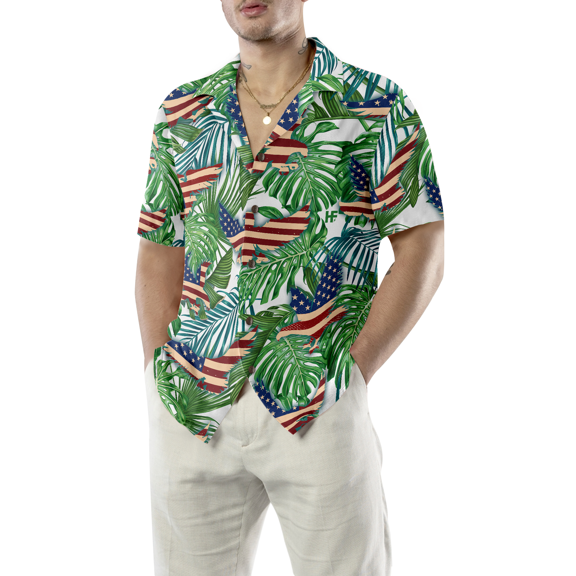 Tropical American Eagle Shirt For Men Hawaiian Shirt
