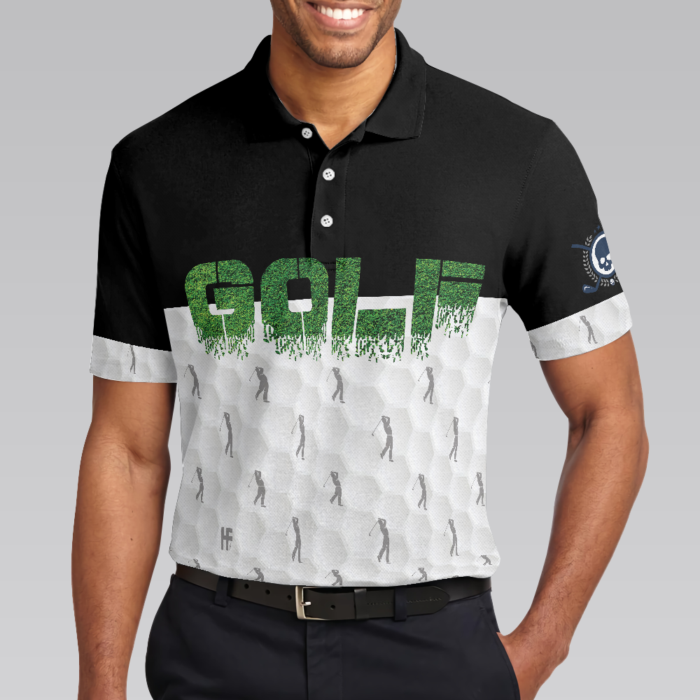 Funny Golfer Seamless Pattern Golf Polo Shirt, Golf Shirt For Men, Best Gift For Golfers