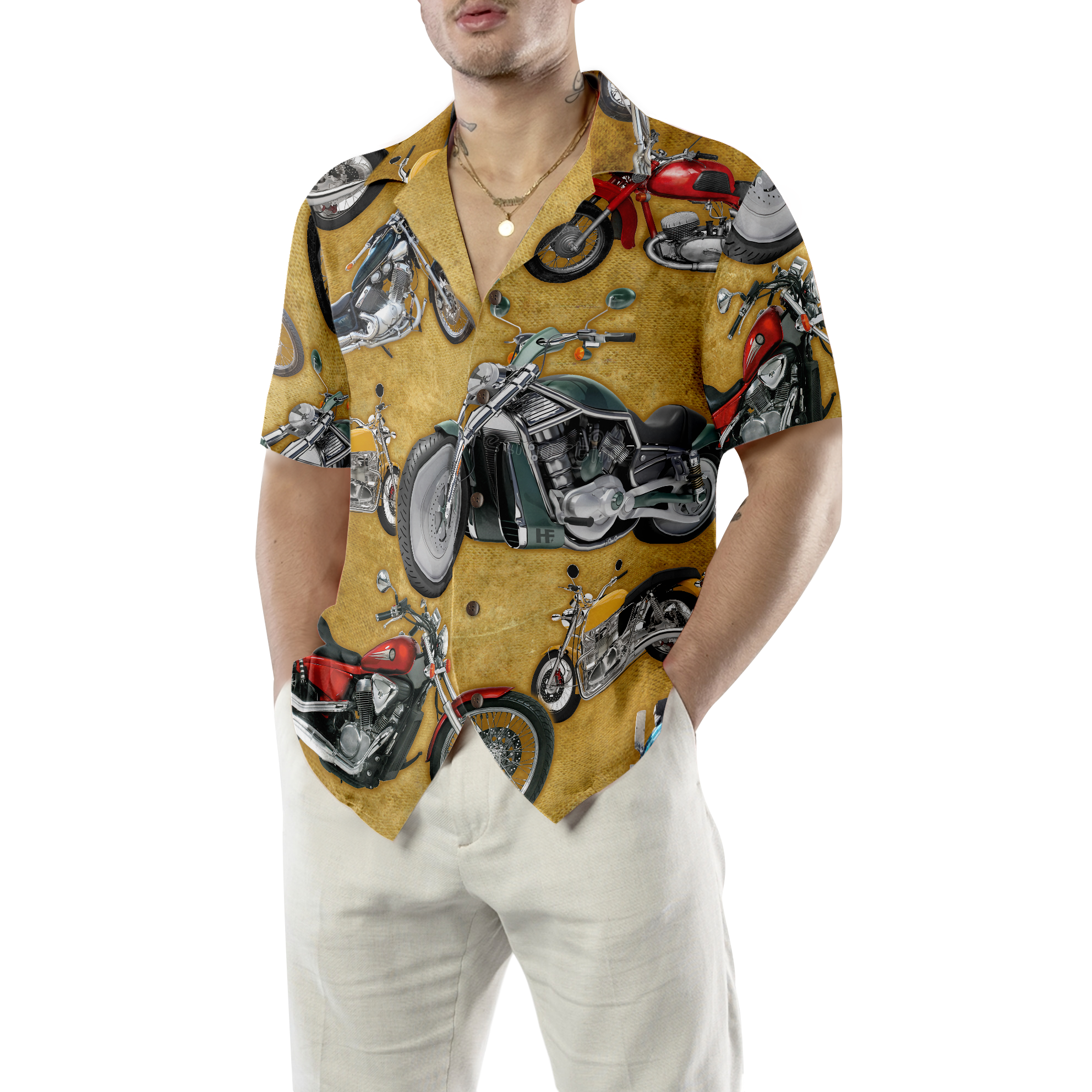 Vintage Motorcycle Hawaiian Shirt
