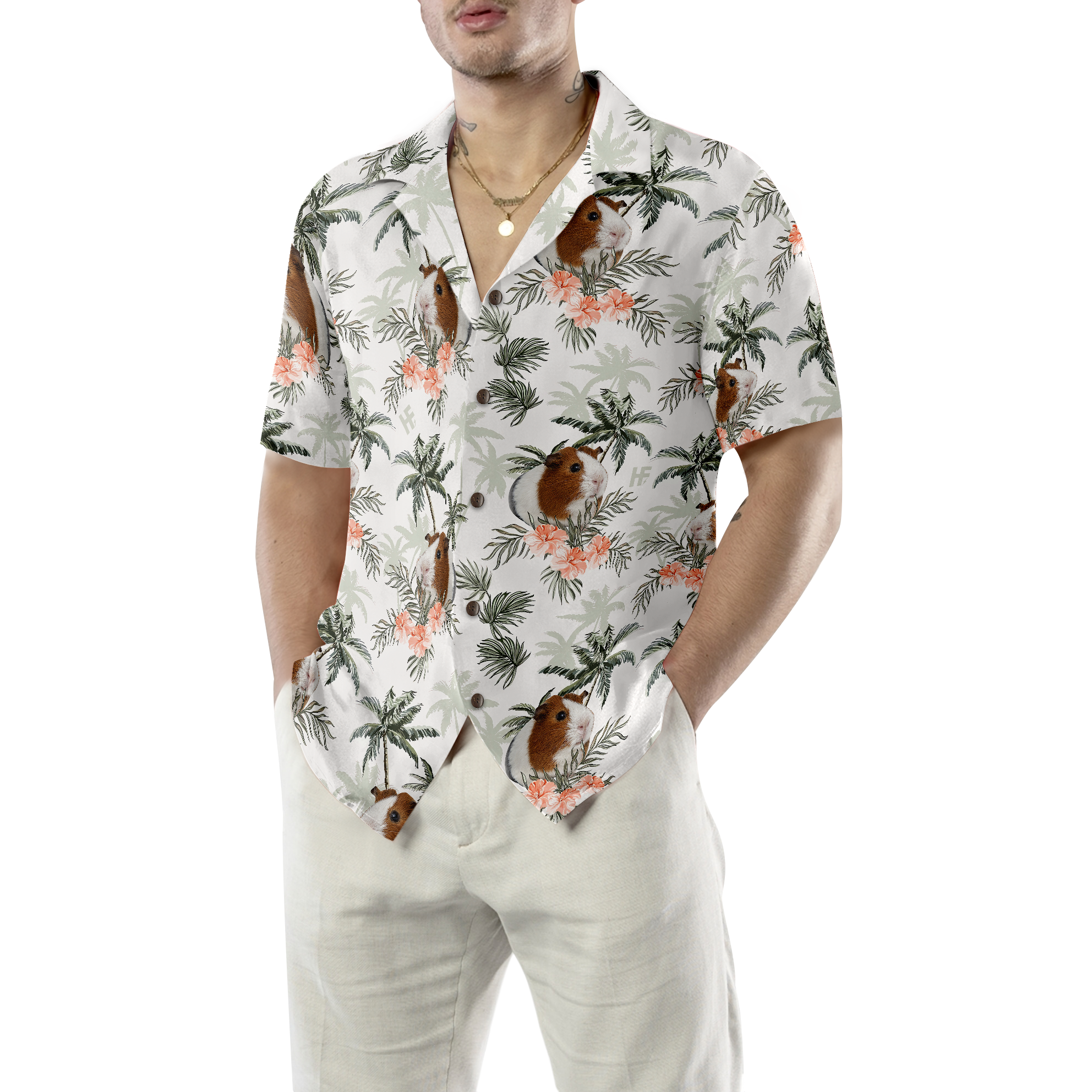 Tropical Guinea Pig Shirt For Men Hawaiian Shirt