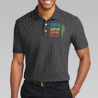 Golf Swing Swear Drink Repeat Polo Shirt, Black Golf Ball Pattern Shirt For Male, Funny Golf Shirt With Sayings