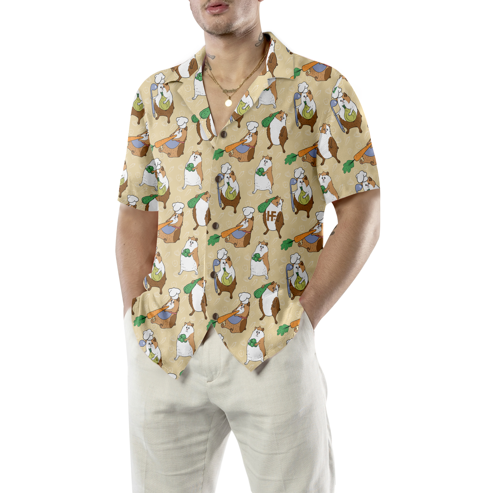 Guinea Pig Chef Shirt For Men Hawaiian Shirt