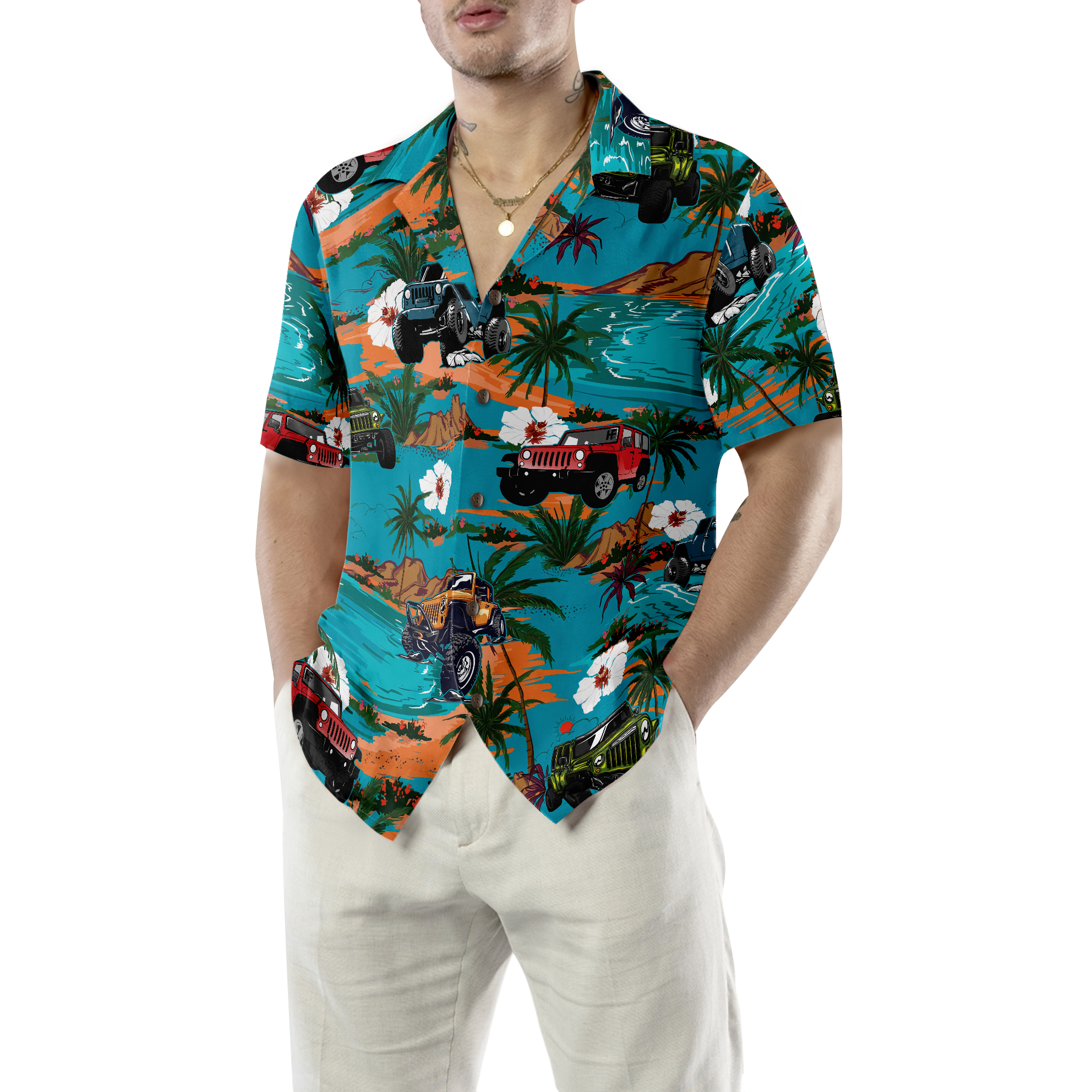 Jeep Car Retro Summer Hawaiian Shirt