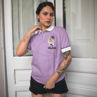 Peace Love Cure Lupus Awareness Short Sleeve Women Polo Shirt, Purple Ribbon Lupus Shirt For Ladies, Lupus Support Gift