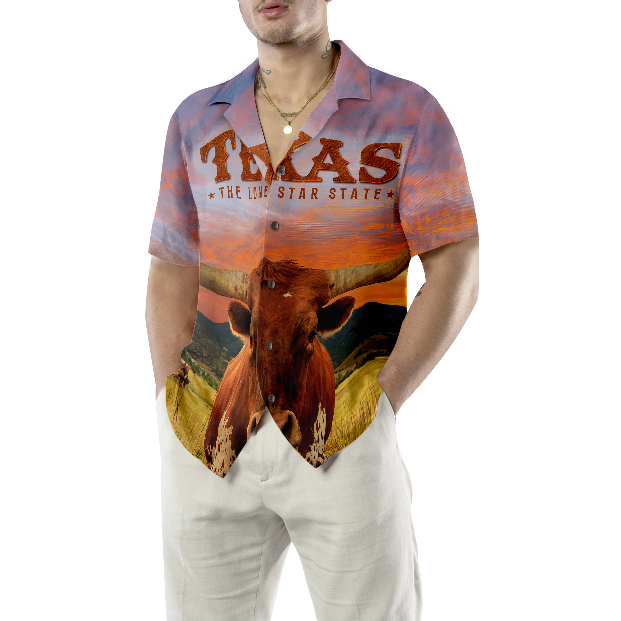 Texas Longhorn Bull Hawaiian Shirt, Unique Texas Shirt For Texas Lovers